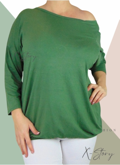 Gumis aljú felső (khaki)