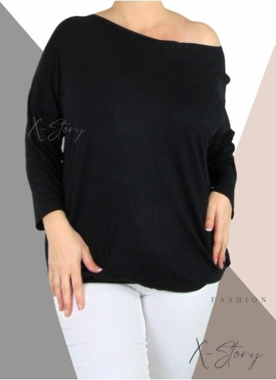 Gumis aljú felső (fekete)