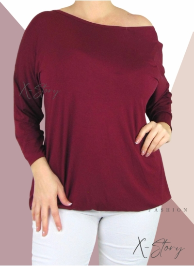 Gumis aljú felső (bordó)