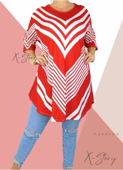 Extra bő fazonú, kereknyakú, mintás tunika