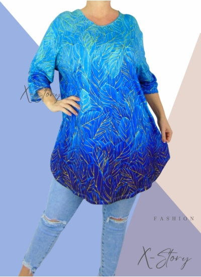 Extra bő fazonú, kereknyakú, mintás tunika