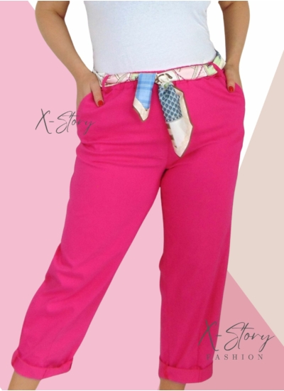 Nagyméretű, sztreccsvászon nadrág (pink)