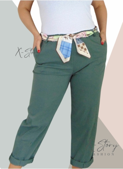 Nagyméretű, sztreccsvászon nadrág (khaki)