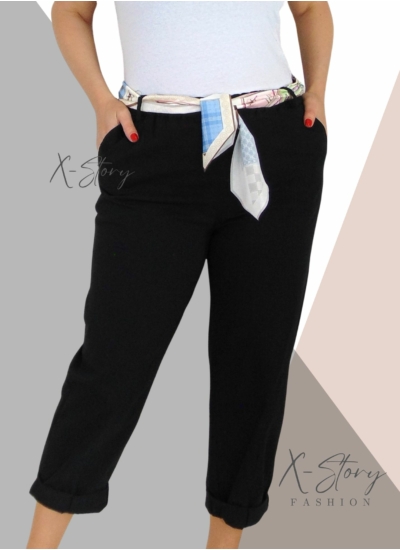 Nagyméretű, sztreccsvászon nadrág (fekete)