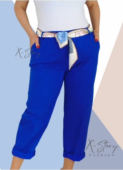 Nagyméretű, sztreccsvászon nadrág (királykék)