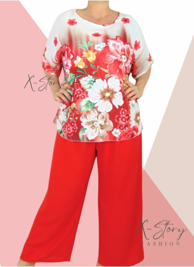 Laza fazonú szett (nadrág+felső)piros