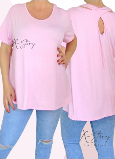 Hátán pántos , laza fazonú felső (babrózsaszín)