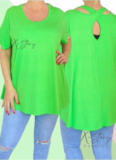 Hátán pántos , laza fazonú felső (kivi)