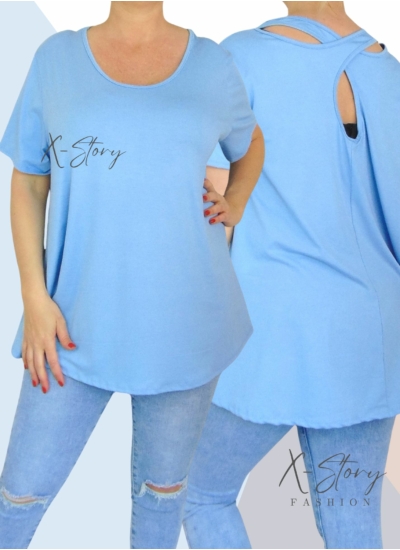 Hátán pántos , laza fazonú felső (világoskék)