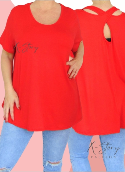 Hátán pántos , laza fazonú felső (piros)