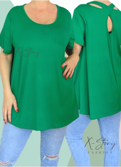 Hátán pántos , laza fazonú felső (fűzöld)