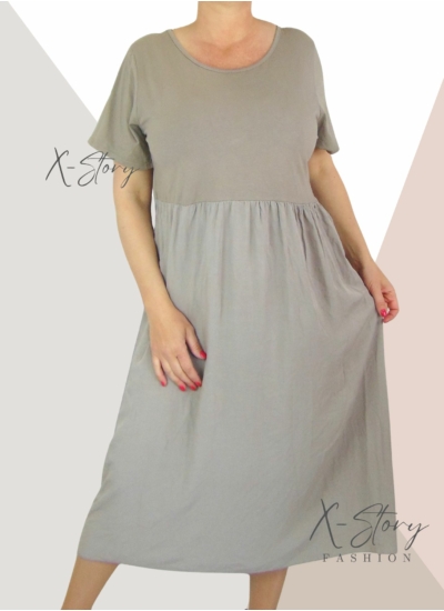 Nagyméretű hosszú ruha (bézs)