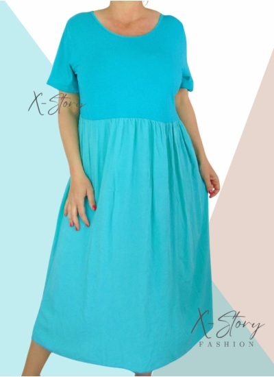 Nagyméretű hosszú ruha (türkiz)