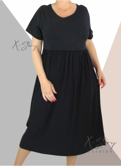 Nagyméretű hosszú ruha (fekete)