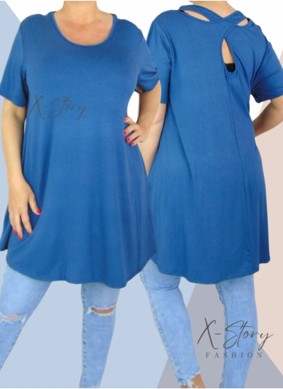 Hátán pántos , "A" vonalú tunika (farmerkék)