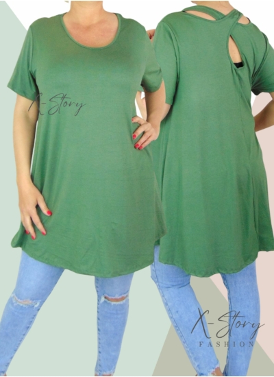 Hátán pántos , "A" vonalú tunika (khaki)