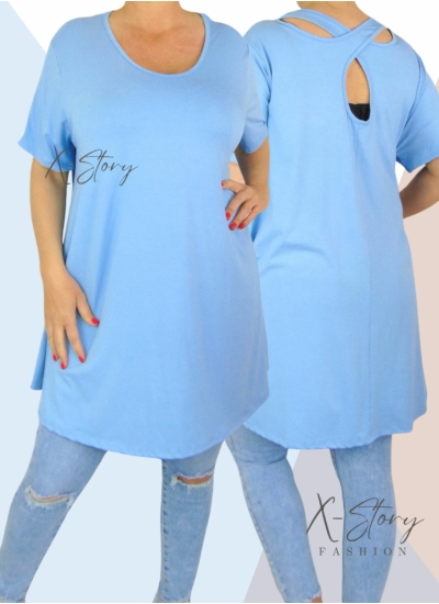 Hátán pántos , "A" vonalú tunika (világoskék)