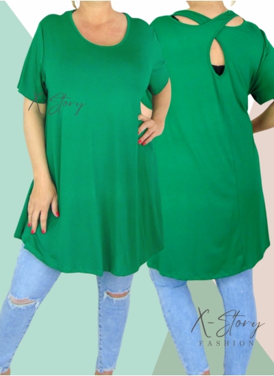 Hátán pántos , "A" vonalú tunika (fűzöld)