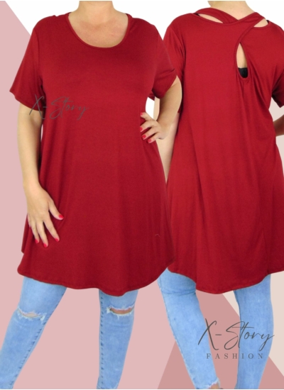 Hátán pántos , "A" vonalú tunika (bordó)