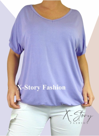 Gumis aljú, "V" dekoltált felső (lila)