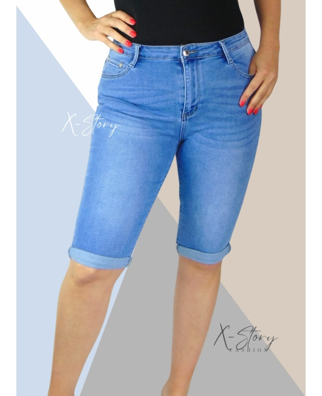 Rövid sztreccsfarmernadrág (PLUS SIZE )