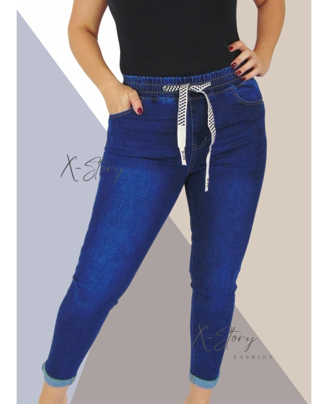 Gumisderekú sztreccsfarmernadrág PLUS SIZE MÉRETEKBEN