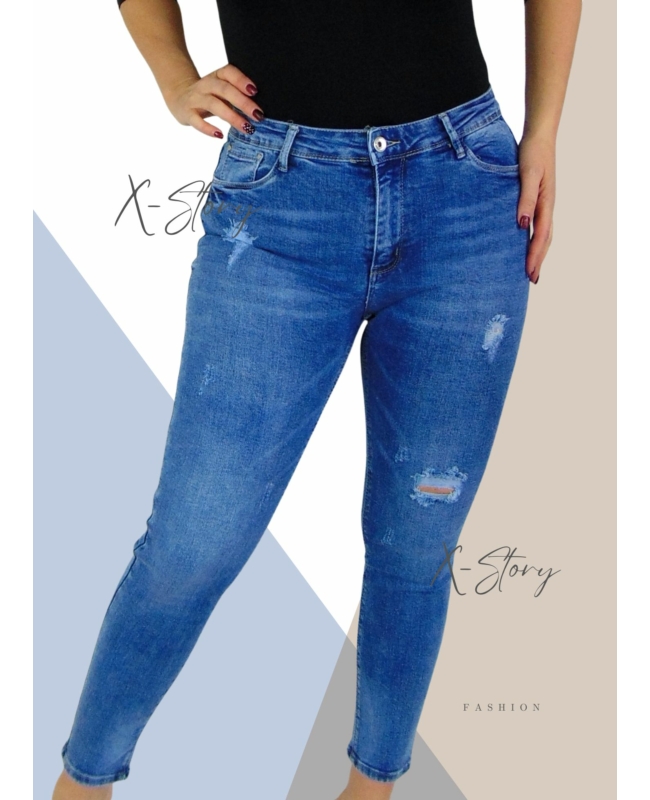 Szaggatott sztreccsfarmernadrág (PLUS SIZE méretek)