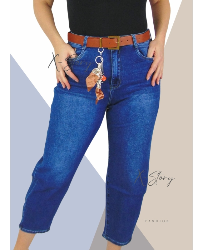 Ballon fit farmernadrág, övvel (Plus size méretekben)