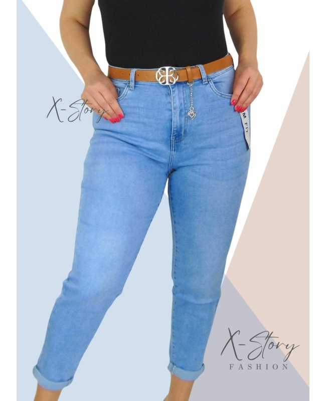 Momfit fazonú sztreccsfarmernadrág