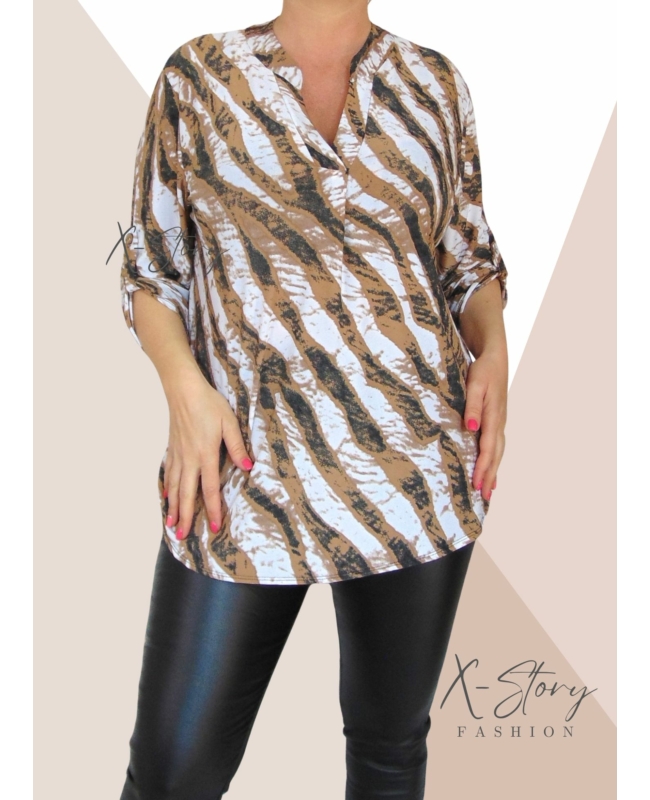 "V" dekoltált, hidegselyem anyagú felső