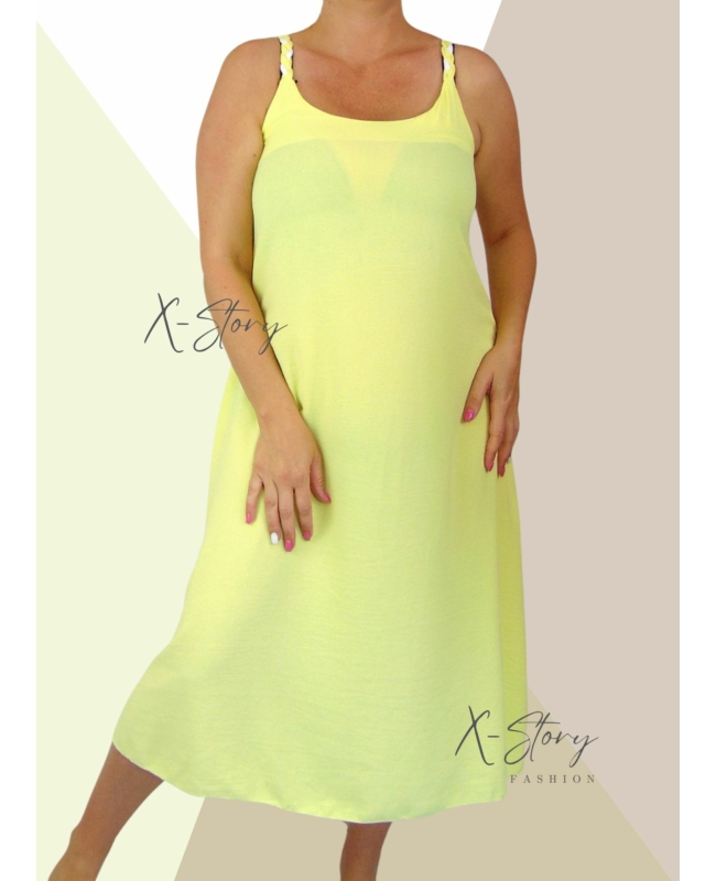 Fonott pántos ruha (sárga)