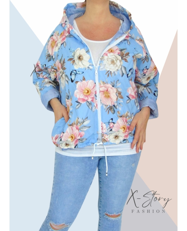 Tavaszi cipzáros kabátka (pasztell kék)