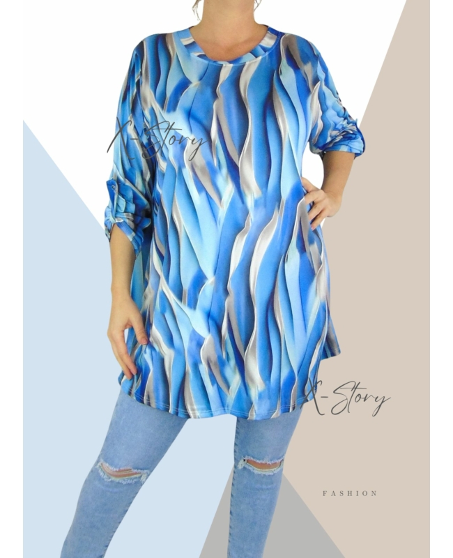 Extra bő fazonú, "A" vonalú mintás tunika