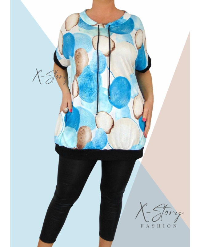 Kereknyakú, mintás tunika