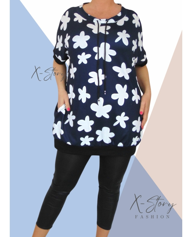 Kereknyakú, mintás tunika