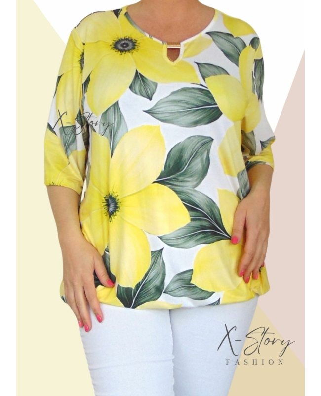 Mellnél kivágott, fémbilétás  gumis aljú, mintás felső