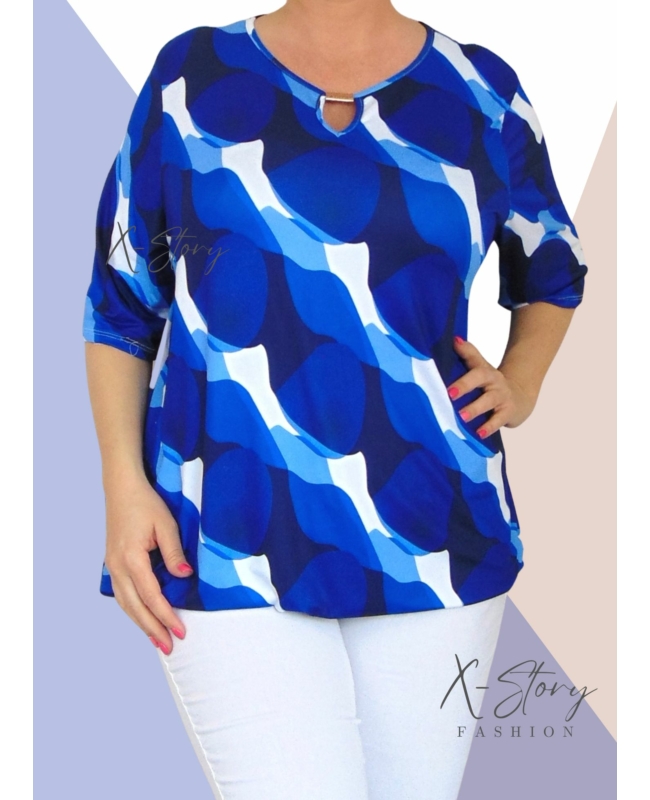 Mellnél kivágott, fémbilétás  gumis aljú, mintás felső