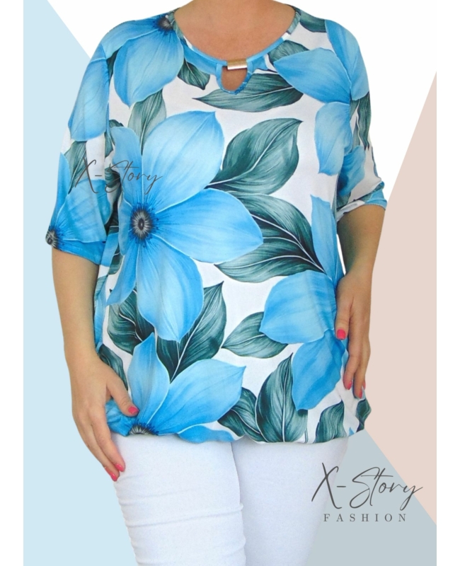 Mellnél kivágott, fémbilétás  gumis aljú, mintás felső