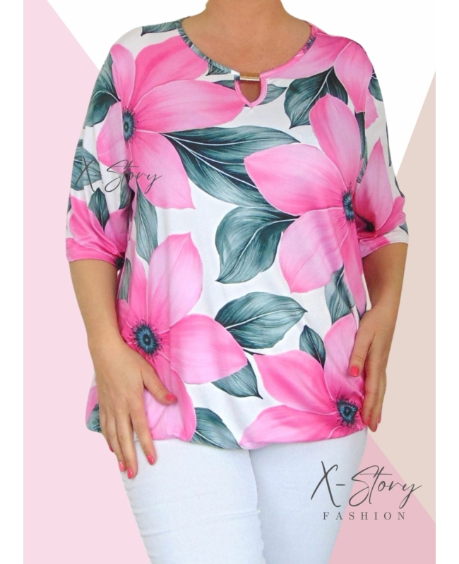 Mellnél kivágott, fémbilétás  gumis aljú, mintás felső