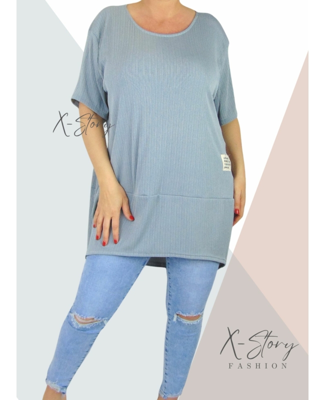 Anyagában csíkos, bő fazonú tunika (szürke)