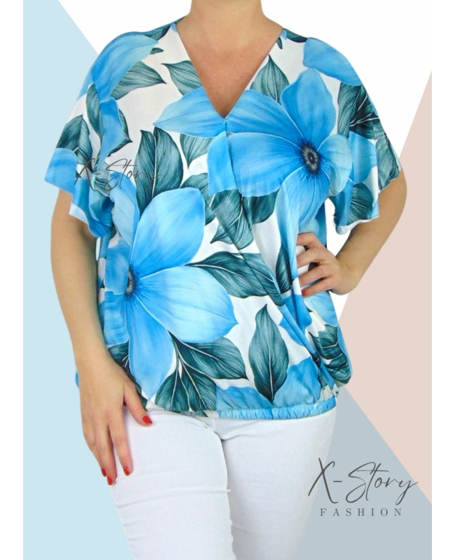 Átlapolt, mintás gumis aljú felső