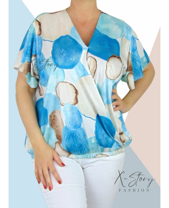 Átlapolt, mintás gumis aljú felső