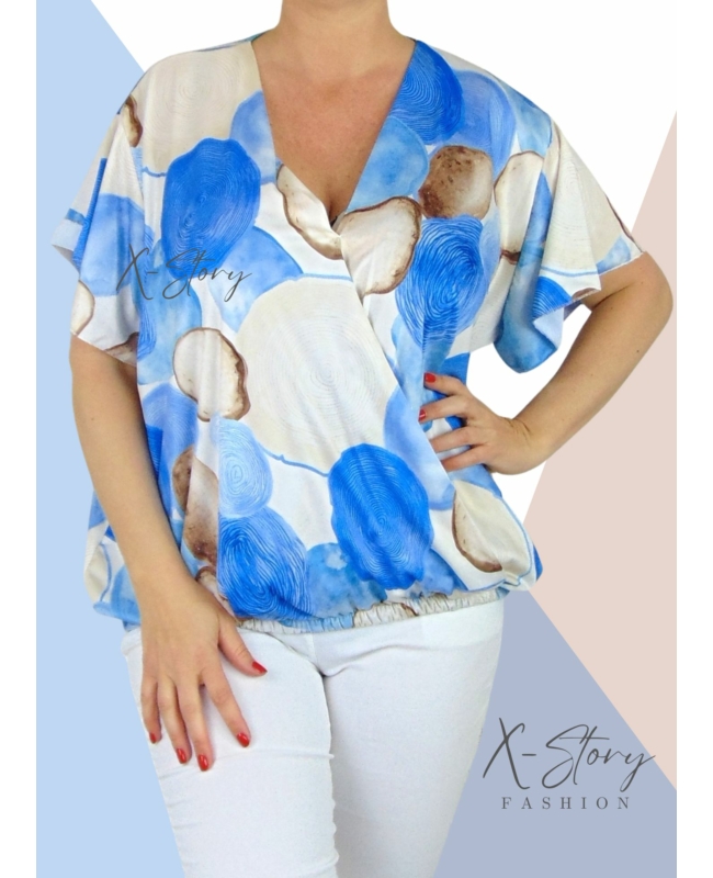 Átlapolt, mintás gumis aljú felső