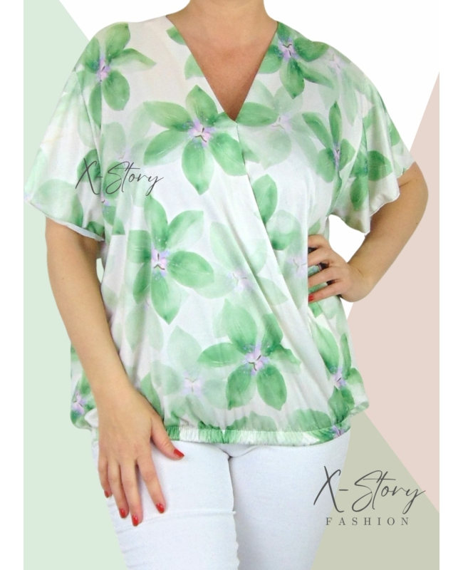 Átlapolt, mintás gumis aljú felső