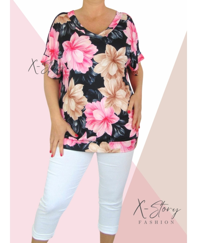 Elöl-hátul "V" kivágott , bő fazonú, alul passzés felső