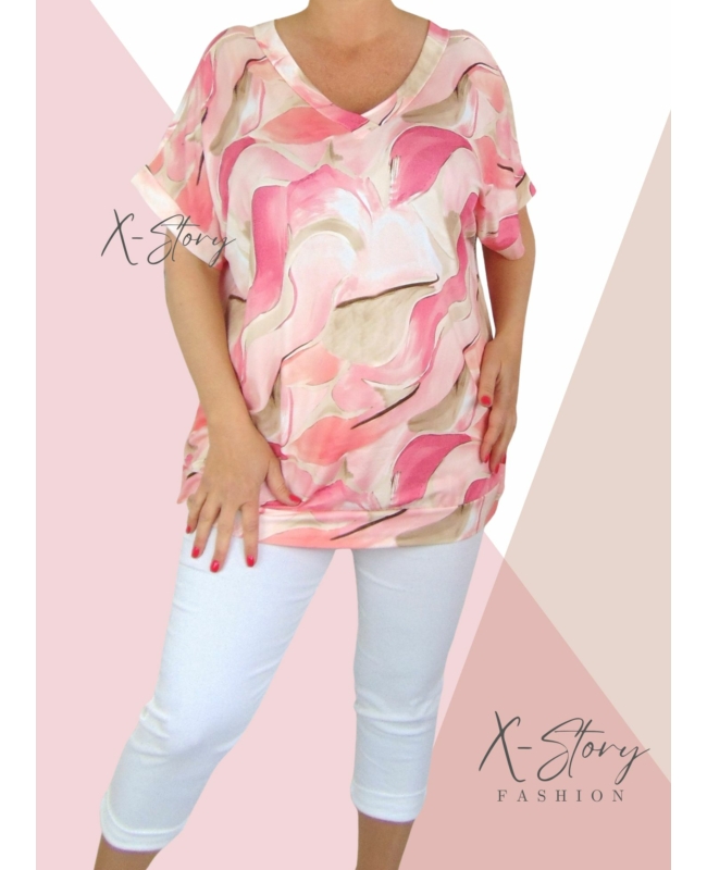 Elöl-hátul "V" kivágott , bő fazonú, alul passzés felső