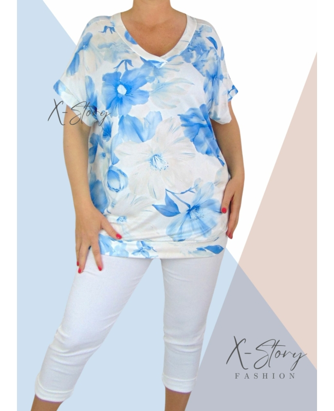 Elöl-hátul "V" kivágott , bő fazonú, alul passzés felső