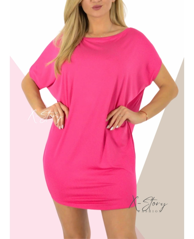 Kerekített aljú , laza fazonú tunika (pink)