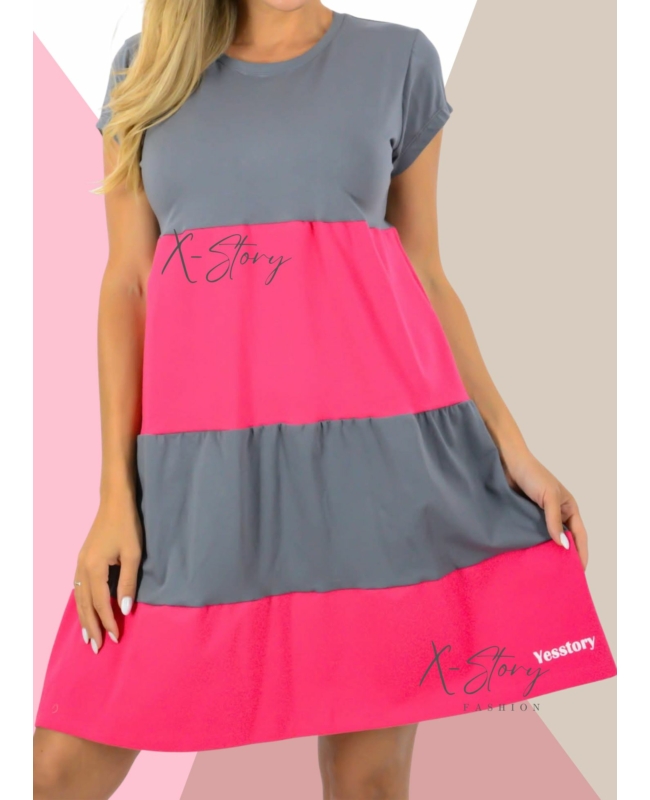 Rövidujjú fagyiruha (pink)