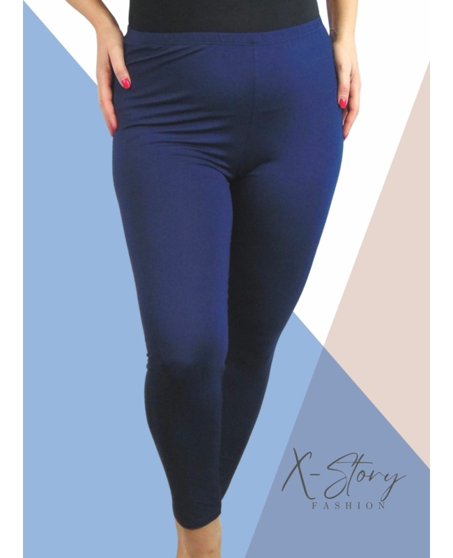 Plus size méretű pamut leggings (sötétkék)